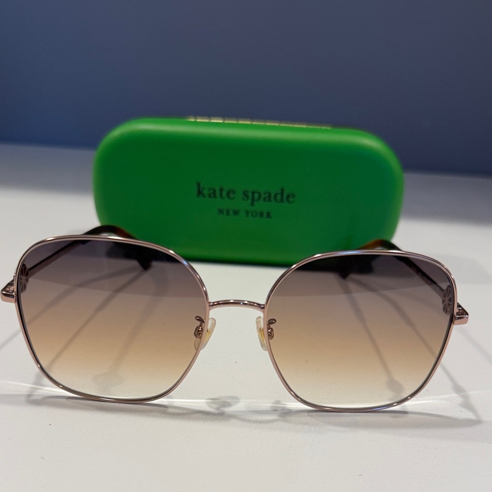 Kate Spade Gold Frame Sunglasses with Brown Gradient Lenses